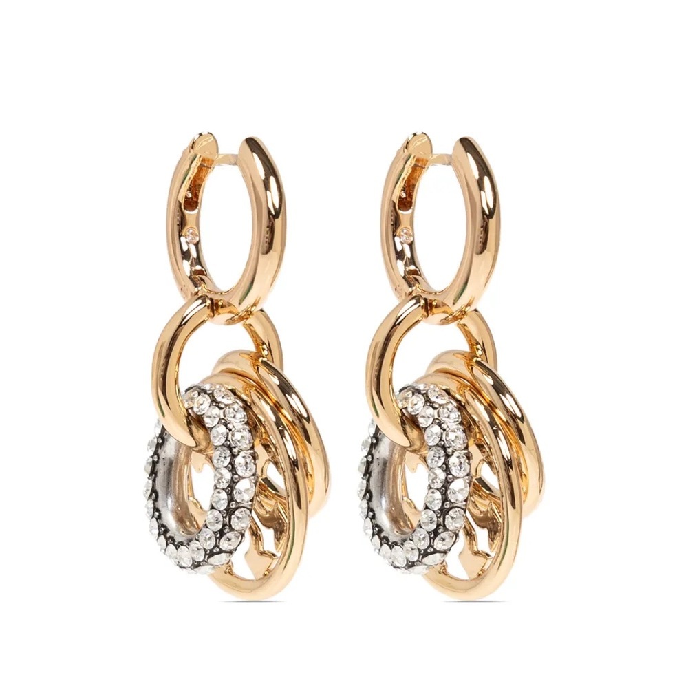 NWOT Tory Burch Miller Pave Interlocking Earring